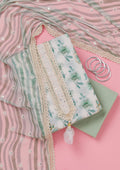 Sea Green Threadwork Cotton Unstitched Salwar Suit