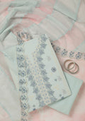 Sky Blue Threadwork Cotton Unstitched Salwar Suit