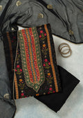 Black Zariwork (Gold) Dola Silk Unstitched Salwar Suit