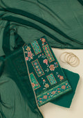 Rama Green Threadwork Georgette Unstitched Salwar Suit