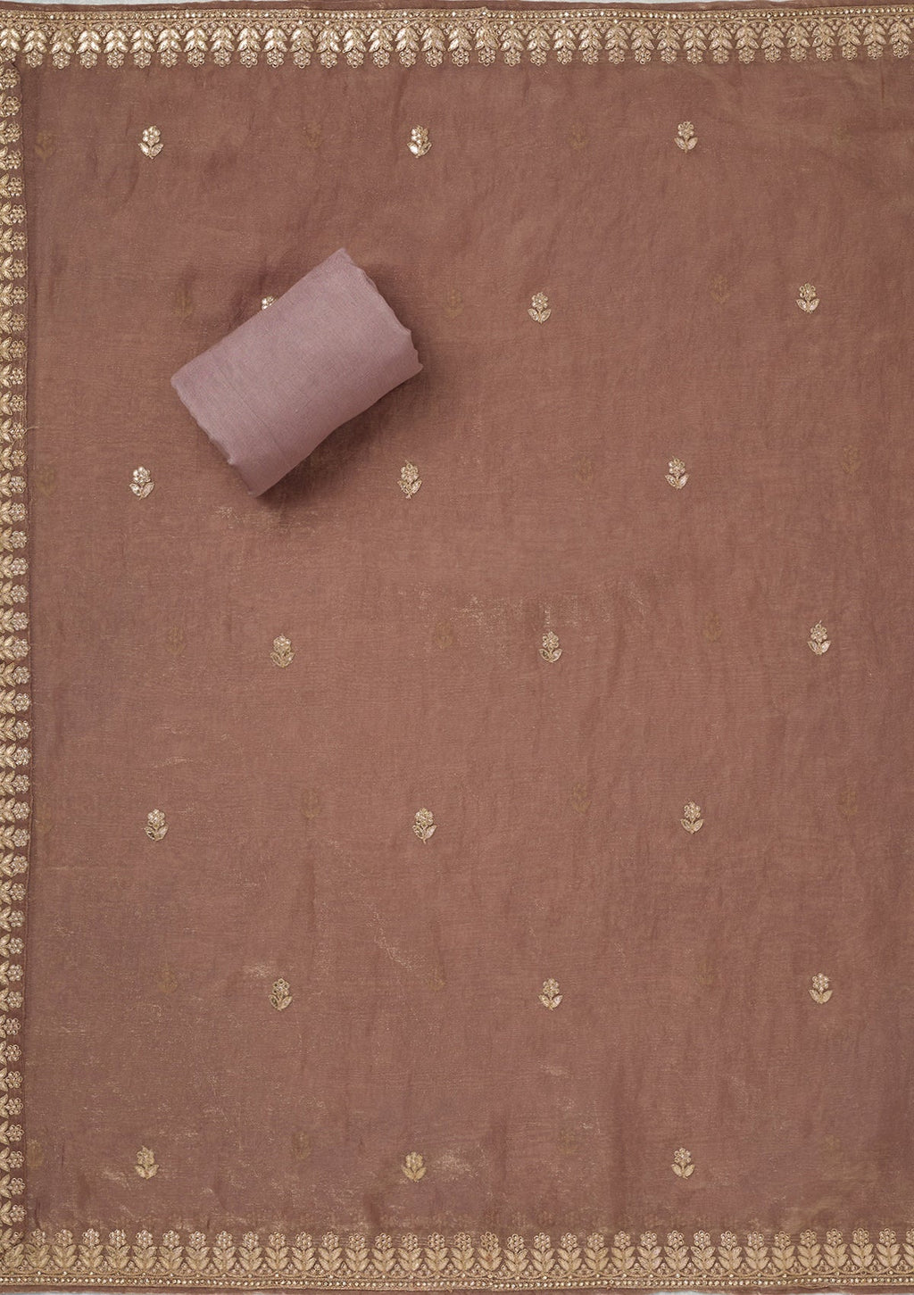 Mauve Gotapatti Semi Crepe Unstitched Salwar Suit
