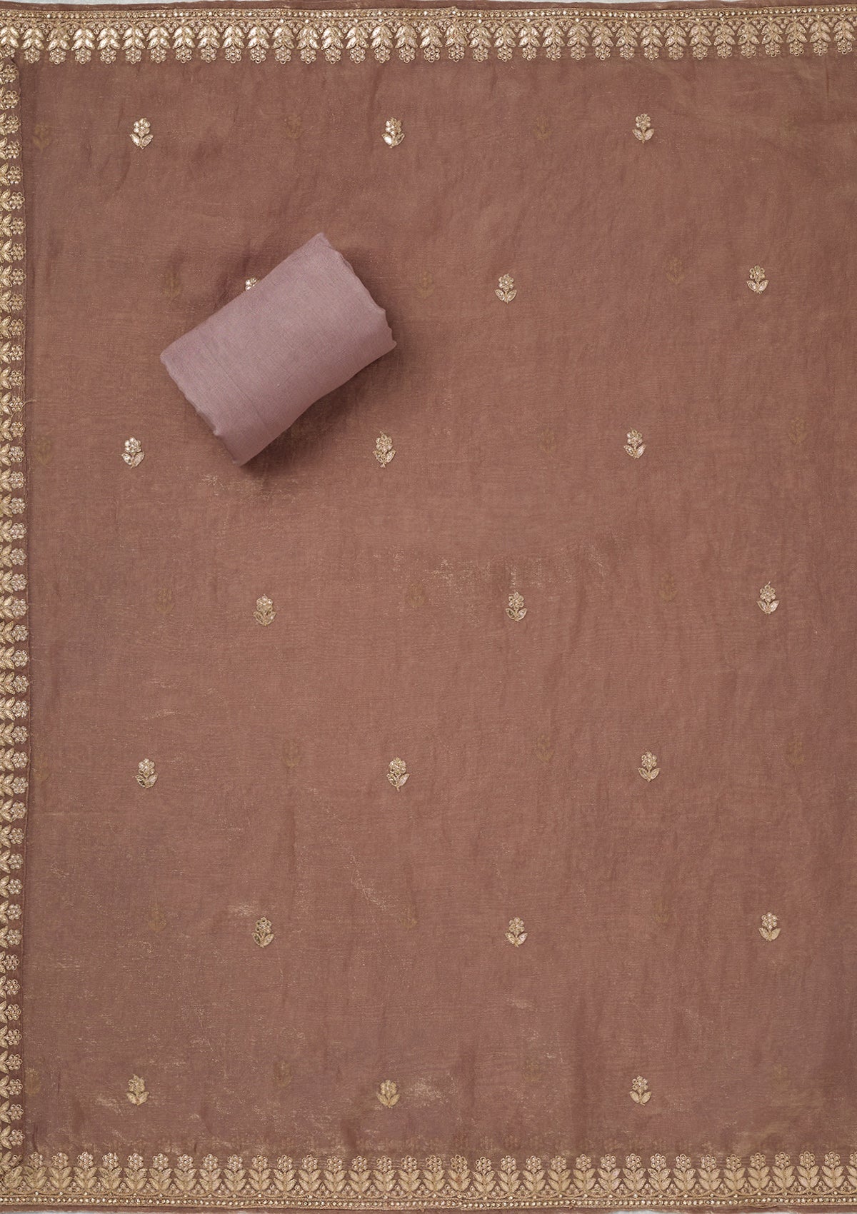 Mauve Gotapatti Semi Crepe Unstitched Salwar Suit
