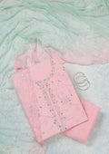 Pink Mirrorwork Georgette Unstitched Salwar Suit