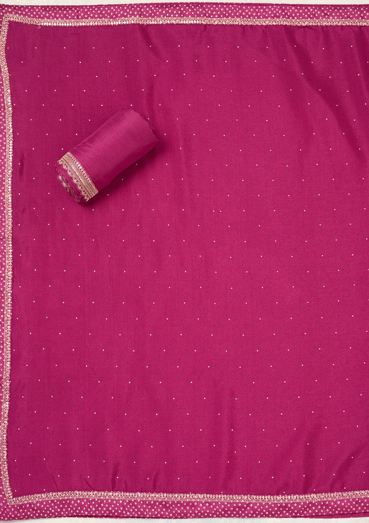 Wine Zariwork (Gold) Chinon Unstitched Salwar Suit