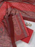 Maroon Zariwork (Gold) Semi Crepe Unstitched Salwar Suit