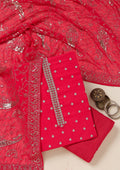 Rani Pink Sequins Organza Unstitched Salwar Suit