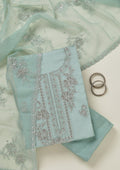 Sea Green Threadwork Tissue Unstitched Salwar Suit