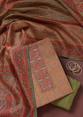Mehendi Threadwork Chanderi Unstitched Salwar Suit