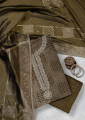 Mehendi Zariwork (Gold) Brocade Unstitched Salwar Suit