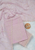 Lavender Threadwork Chinon Unstitched Salwar Suit