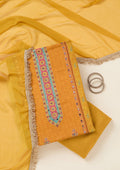 Mustard Zariwork Dola Silk Unstitched Salwar Suit