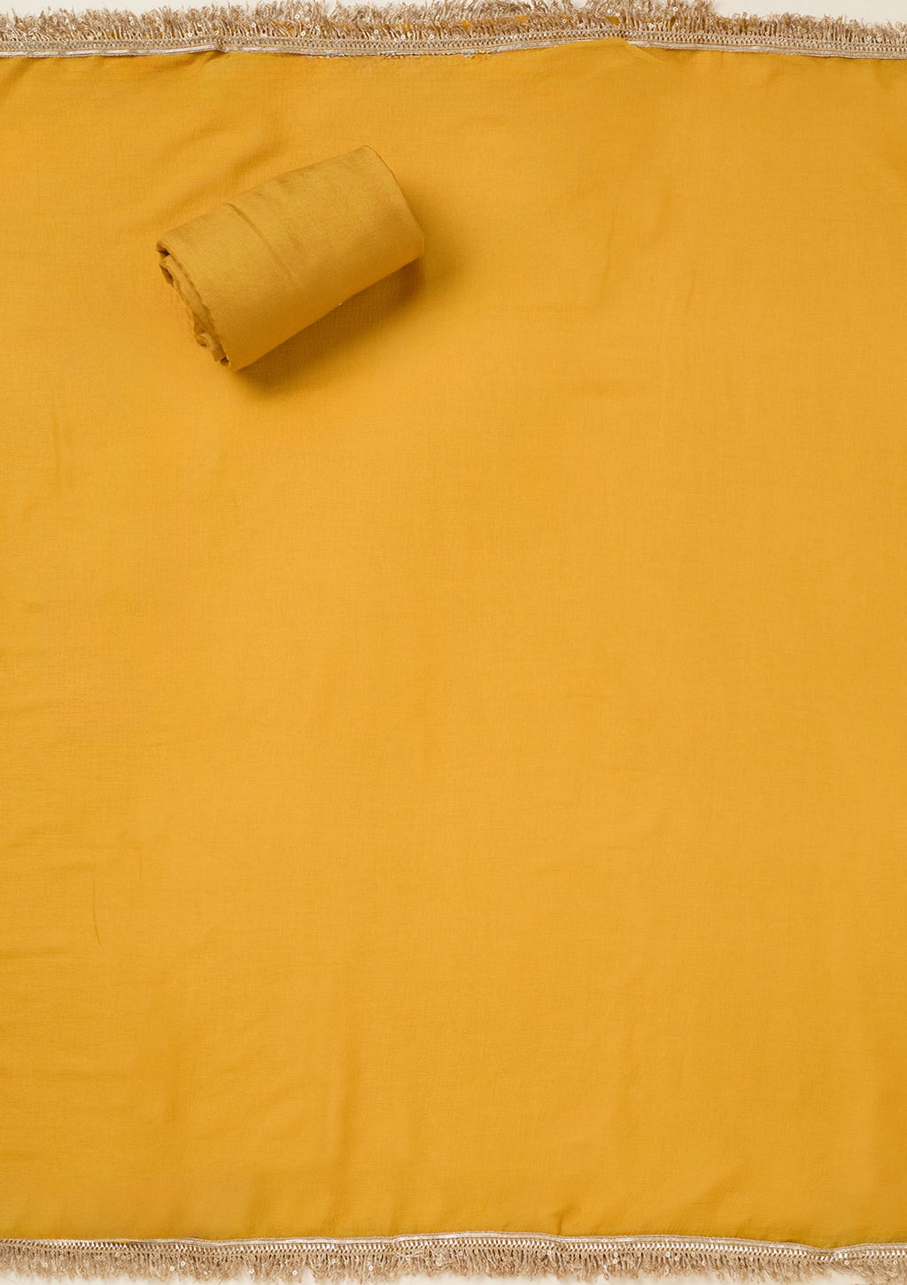 Mustard Zariwork Dola Silk Unstitched Salwar Suit