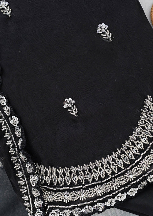Black Cutdana Tissue Unstitched Salwar Suit