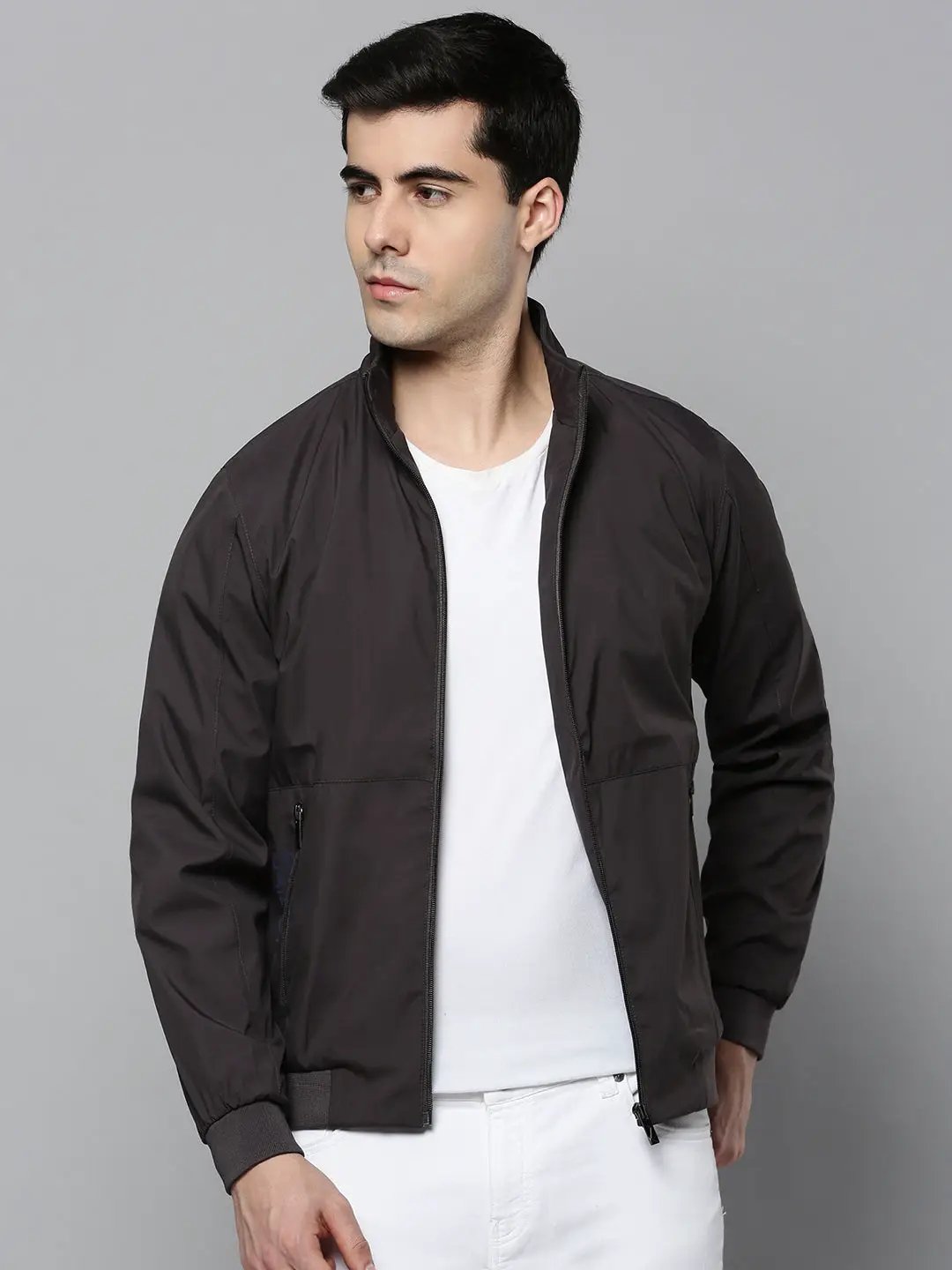 Men's Grey Bomber Jacket