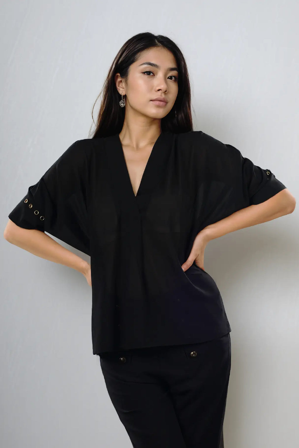 Sable Eyelet Top