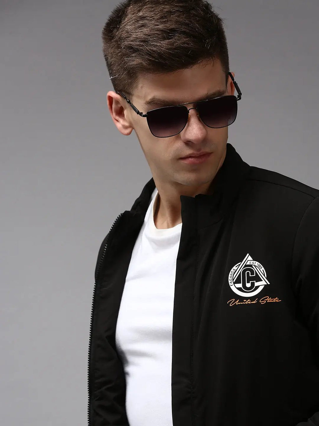 Men's Black Water Resistant Bomber Jacket