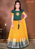 Green/Yellow Chinnon/Organza Sequins Kidswear