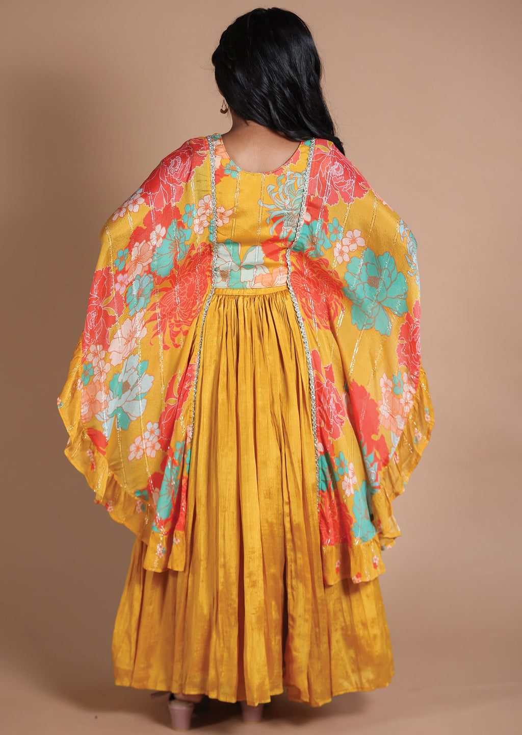 Mustard Chinnon Kids lehenga