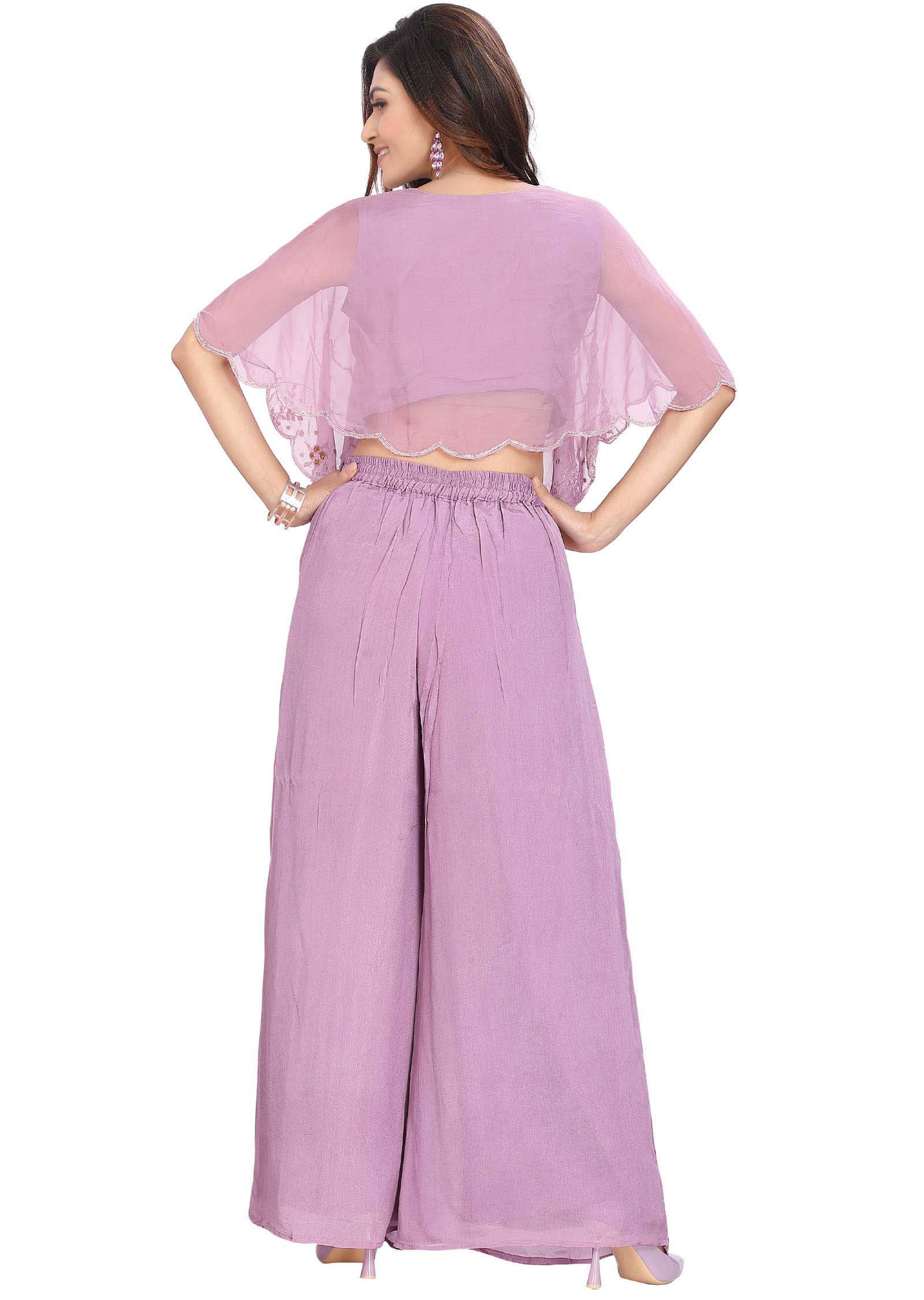Organza Embroidered Fusion/Indo-Western Set