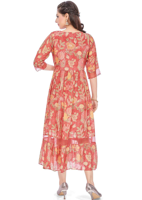 Dark dusty pink Muslin Midi Dress