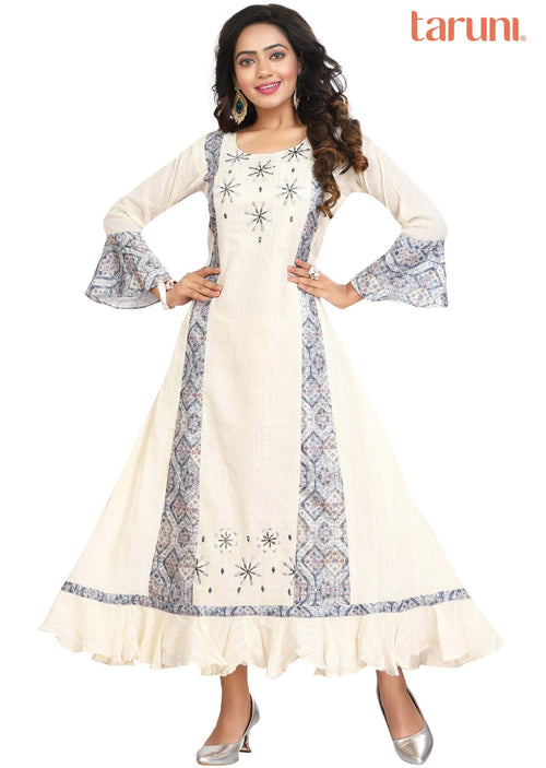 Cream Cotton Midi Dress