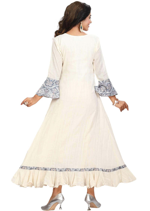 Cream Cotton Midi Dress