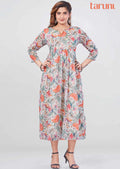 Light pista Green Chiffon Printed Midi Dress