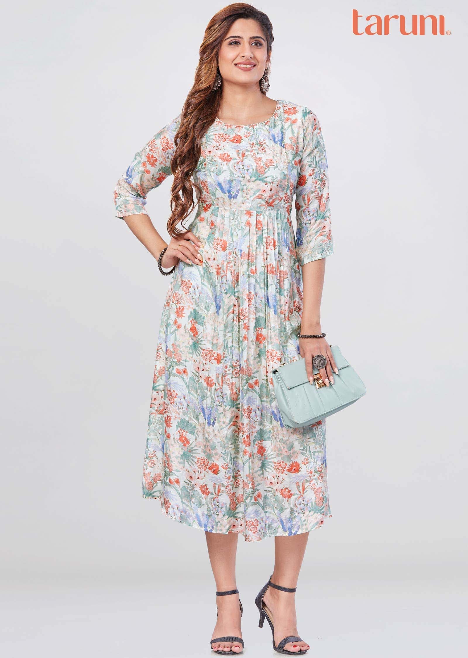 Pista Green Muslin Midi Dress