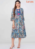 Sea Green Modal Printed Midi Dress