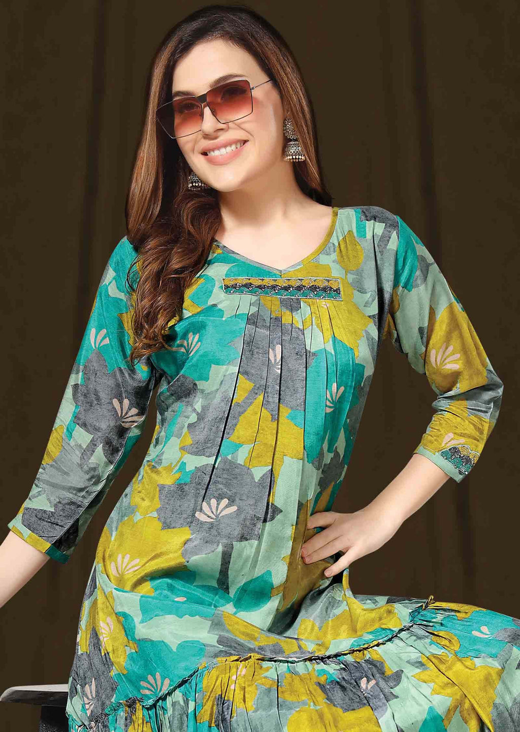 Multicolor Muslin Midi Dress