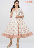 Off White Cotton Midi Dress