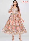 Lavender Cotton Floral Printed Midi Dress