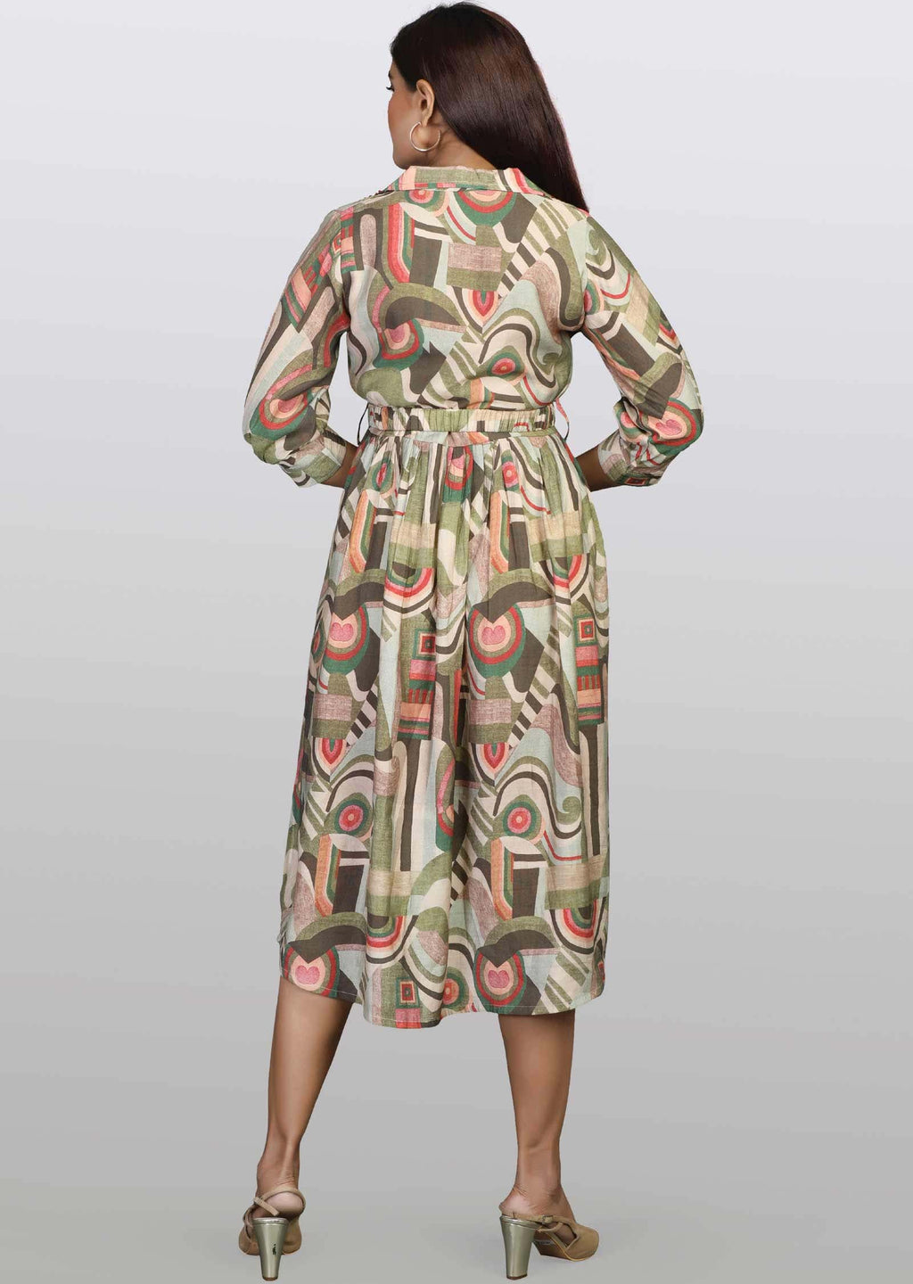Multicolor Modal Beaded Midi Dress