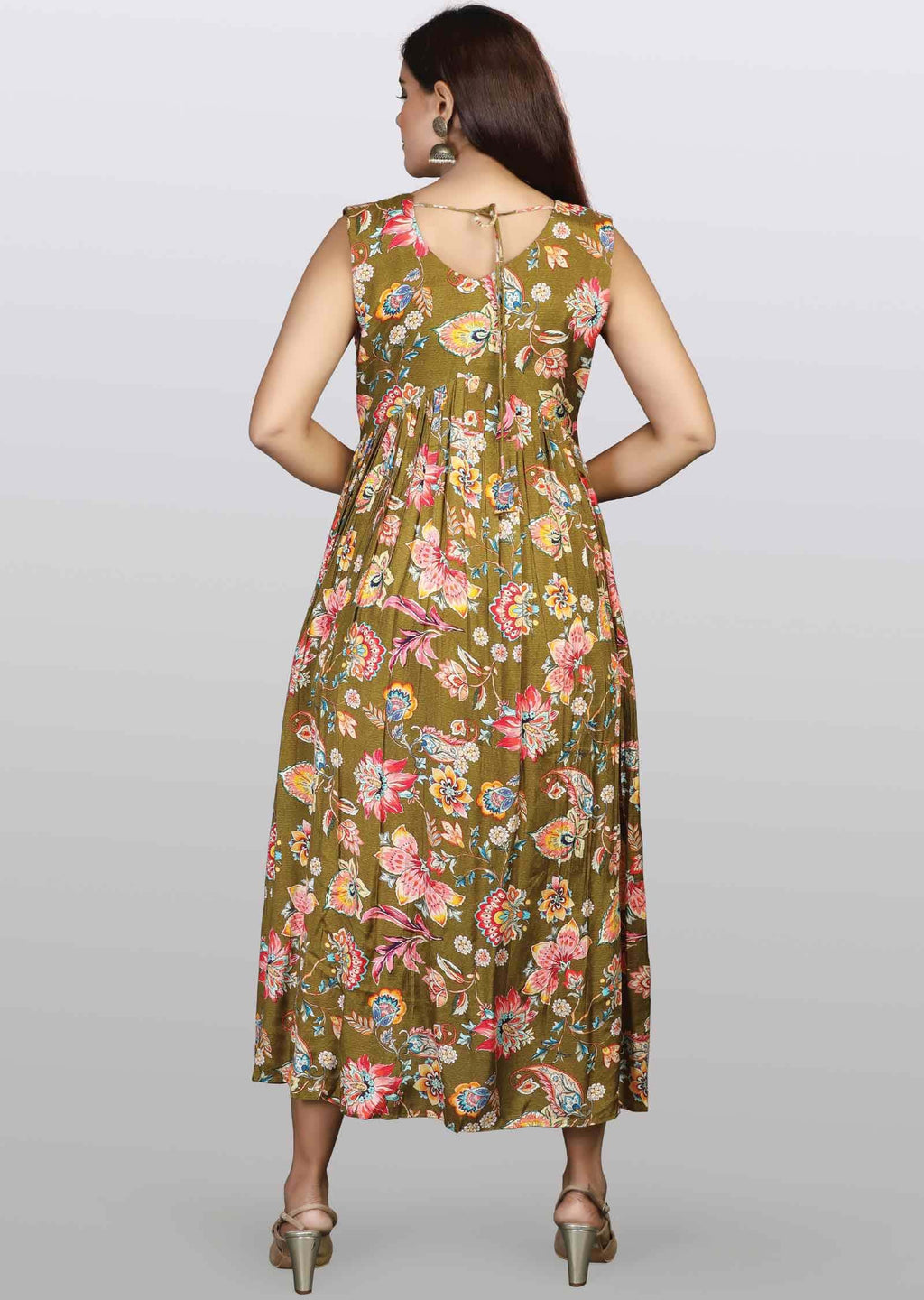 Mehendi Green Modal Midi Dress