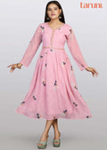 Pink Georgette Midi Dress