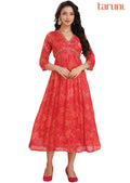 Rani Pink Chinnon Printed Midi Dress