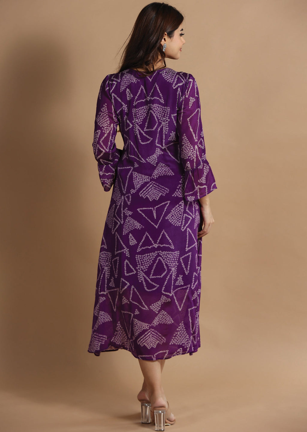 Purple Chinnon Midi Dress