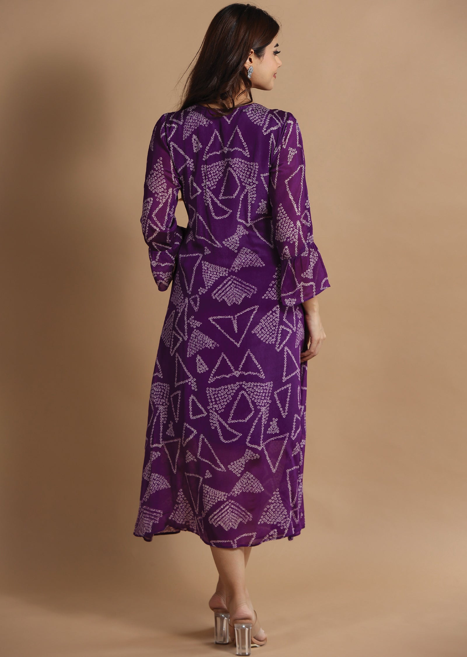 Purple Chinnon Midi Dress