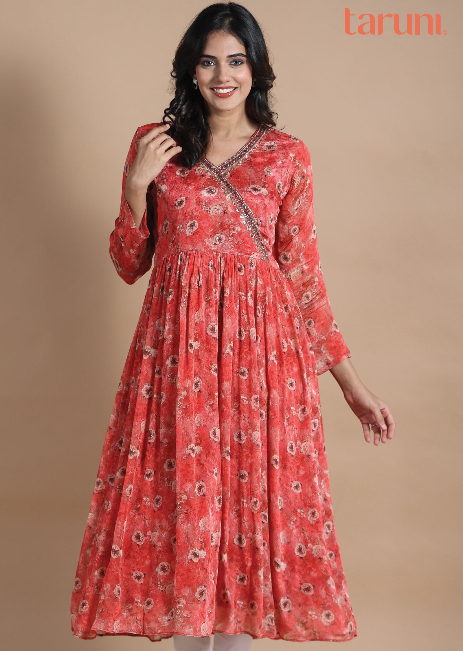 Rust Chinnon Midi Dress