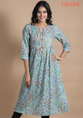 Dusty Green Cotton Midi Dress