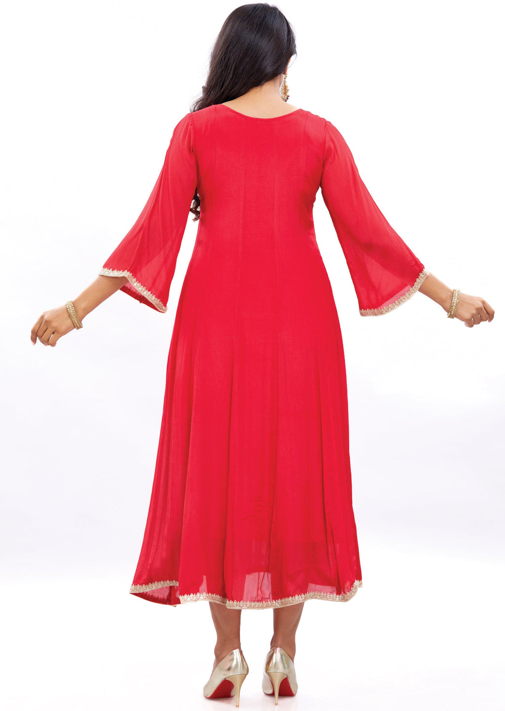 Red Chinnon Midi Dress