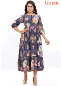 Dark Grey Crepe Midi Dress