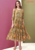Olive Green Chinnon Midi Dress