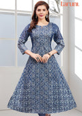 Indigo Blue Kotha Cotton Midi Dress