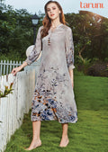 Light Grey Grey Muslin Midi Dress