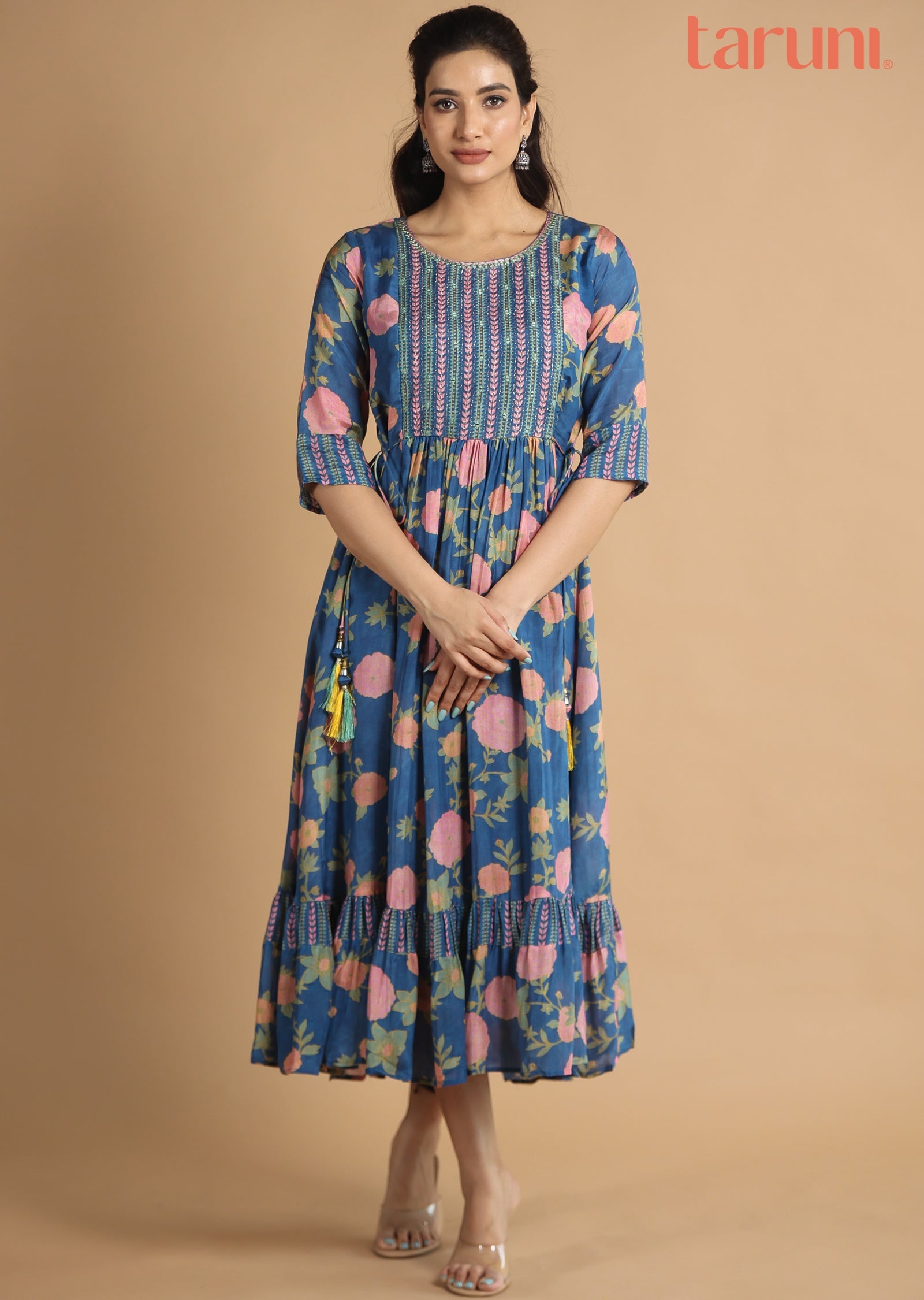 Light Blue Muslin Midi Dress