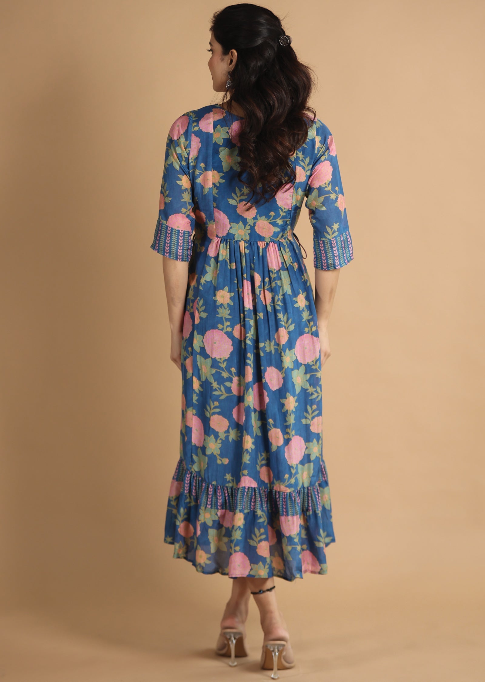 Light Blue Muslin Midi Dress