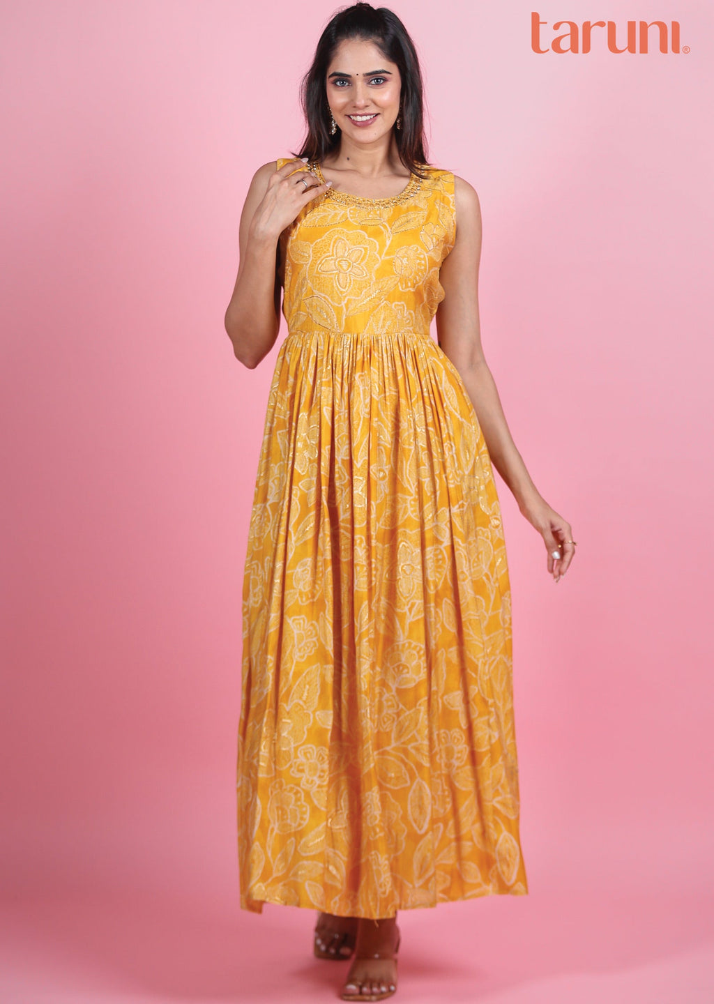 Yellow Muslin Long Dress