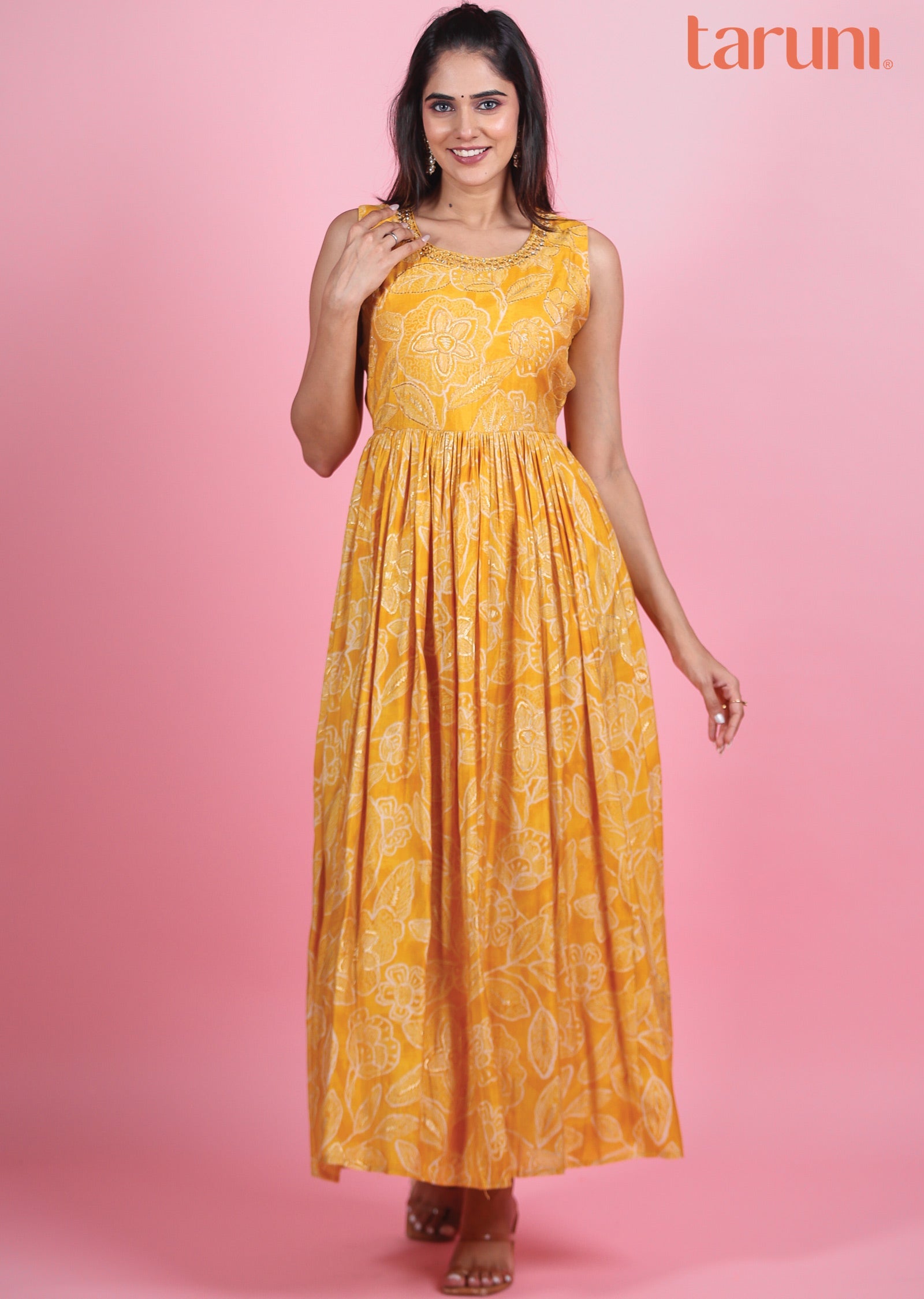 Yellow Muslin Long Dress