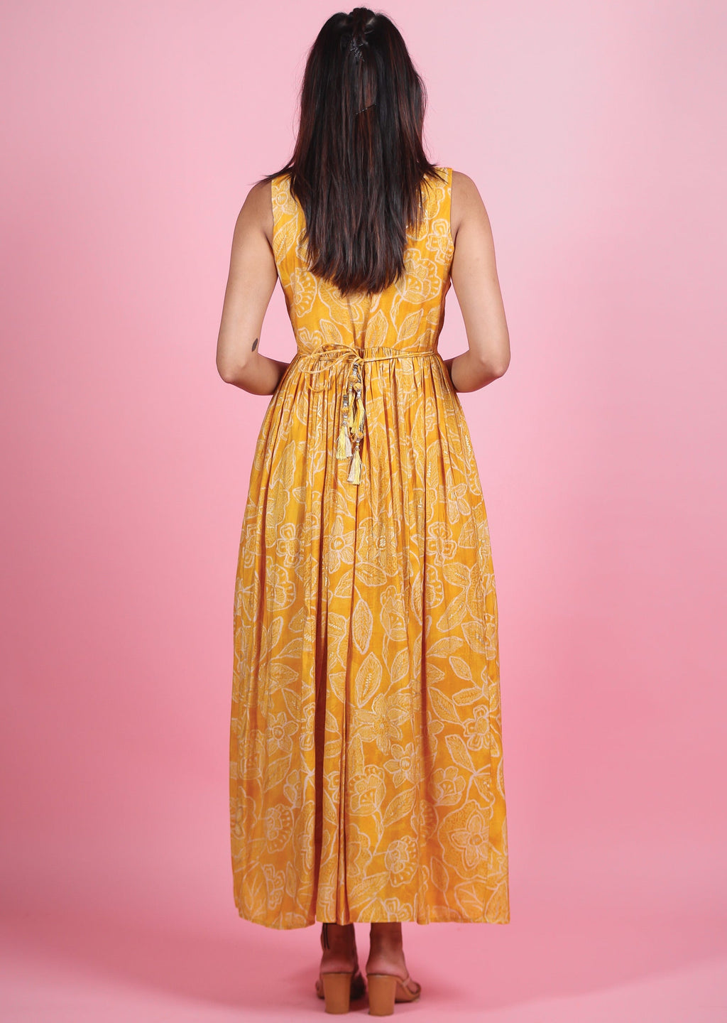 Yellow Muslin Long Dress